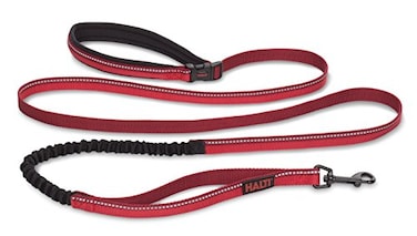 HALTI Active Leash AwardWinning Bungee Dog Leash ShockAbsorbing AllinOne Neoprene Padded Belt Lead Perfect for Running Training with Medium Large Dogs Size Large Red