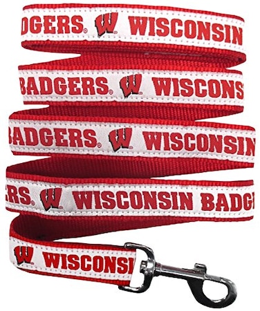 Pets First NCAA PET Leash Medium Wisconsin Badgers Shiny Colorful Leash for Dogs Cats Licensed by The NCAA