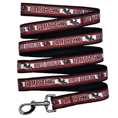 Pets First NCAA PET Leash Large South Carolina Gamecocks Dog Leash Shiny Colorful Leash for Dogs Cats Licensed by The NCAA