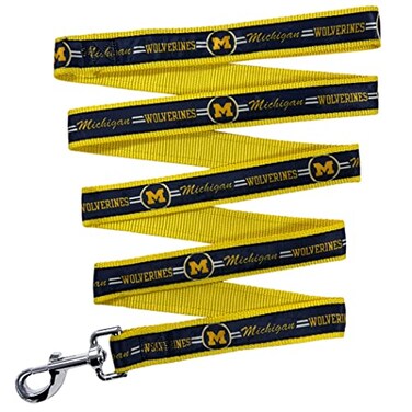 Pets First NCAA PET Leash Medium Michigan Wolverines Dog Leash Shiny Colorful Leash for Dogs Cats Licensed by The NCAA Old Version