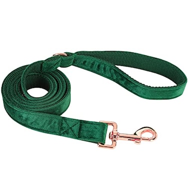 ARING PET Dog Leash Velvet Dog Leashes Matching Collars Handmade Strong Dark Green Christmas Leash for Small Medium Large Dogs