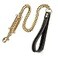 AIYIDI 1ft 2ft 3ft Strong Gold Metal Cuban Curb Link Chain 14mm Stainless Steel Dog Safety Leash Buffer Spring LaborSaving Genuine Leather Handle Dog Leash Gold24inch