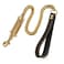 AIYIDI 1ft 2ft 3ft Strong Gold Metal Cuban Curb Link Chain 14mm Stainless Steel Dog Safety Leash Buffer Spring LaborSaving Genuine Leather Handle Dog Leash Gold24inch