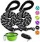 COOYOO 2 Pack Dog Leash 5 FT Heavy Duty Comfortable Padded Handle Reflective Dog Leash for Medium Large Dogs with Collapsible Pet Bowl