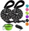 COOYOO 2 Pack Dog Leash 5 FT Heavy Duty Comfortable Padded Handle Reflective Dog Leash for Medium Large Dogs with Collapsible Pet Bowl