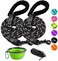COOYOO 2 Pack Dog Leash 5 FT Heavy Duty Comfortable Padded Handle Reflective Dog Leash for Medium Large Dogs with Collapsible Pet Bowl