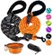 COOYOO 2 Pack Dog Leash 5 FT Heavy Duty Comfortable Padded Handle Reflective Dog Leash for Medium Large Dogs with Collapsible Pet Bowl