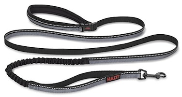 HALTI Active Leash AwardWinning Bungee Dog Leash ShockAbsorbing AllinOne Neoprene Padded Belt Lead Perfect for Running Training with Medium Large Dogs Size Large Black