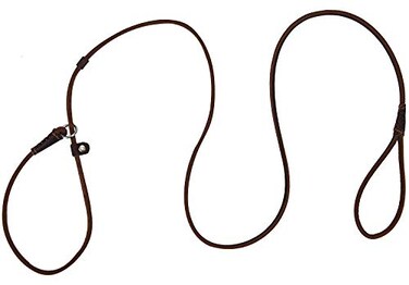 MoSANY Real Leather Slip Dog Leash for Small Medium Dogs Lightweight Thin but Sturdy Adjustable Slip Lead Dog Leash Soft and Slim 5 ft x 15 inch