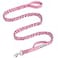 OutdoorMaster Bungee Dog Leash Heavy Duty Dog Leash with Shock Absorption 2 Padded Handles Training Leash Improved Dog Safety and Comfort Pink 6 FT