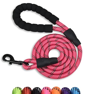 Panykoo 56 FT Strong Pet Dog Leash with Soft Padded HandleHighly Reflective Rope for Night Walking360Degree Rotating Metal Buckle Without TanglesSuitable for SmallMedium and Large Dogs5ft