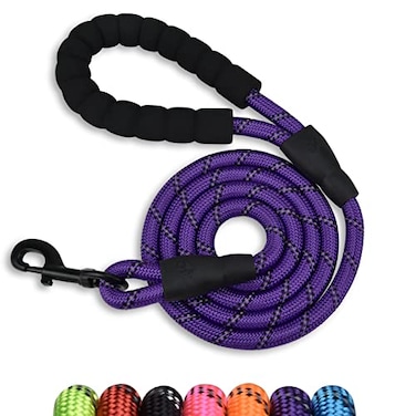 Panykoo 56 FT Strong Pet Dog Leash with Soft Padded HandleHighly Reflective Rope for Night Walking360Degree Rotating Metal Buckle Without TanglesSuitable for SmallMedium and Large Dogs5ft
