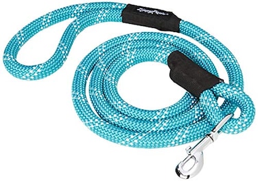 ZippyPaws Climbers Rope Heavy Duty Dog Leash Thick Leashes for Large Breed Dogs Durable 23 Climbing Rope 6 Feet Long Comfortable Woven Design Tested Strength Over 3000 lbs Teal