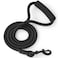 Mile High Life Dog Leash with Comfortable Padded Handle Black Nylon Rope Leash Heavy Duty 4 Feet Dog Leashes Black