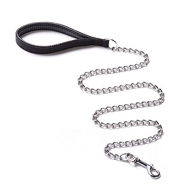 CtopoGo Heavy Duty Dog LeashMetal Dog Chain Leash with Padded Handle for Large Medium Size Dogs 4 ft x 30 mm 080 lbs