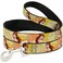 Buckle-Down Dog Leash Belle Poses Enchanted Rose Story Script Yellow Pinks 6 Feet Long 05 Inch Wide