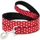 Buckle-Down BuckleDown Pet Leash Minnie Mouse Polka DotMini Silhouette RedWhite 4 Feet Long 12 Wide