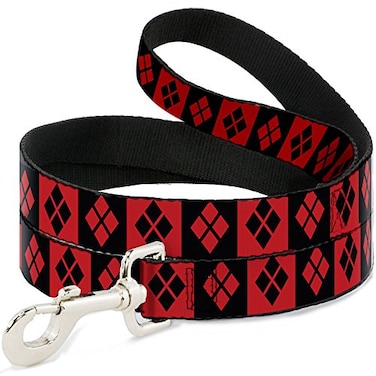 Buckle-Down BuckleDown Pet Leash Harley Quinn Diamond Blocks RedBlack BlackRed 4 Feet Long 1 Wide