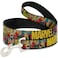 Buckle-Down Dog Leash Marvel Retro Comic Panels Black Yellow 4 Feet Long 05 Inch Wide