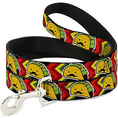 Buckle-Down Dog Leash Taco Man 4 Feet Long 05 Inch Wide