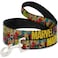 Buckle-Down Dog Leash Marvel Retro Comic Panels Black Yellow 4 Feet Long 15 Inch Wide