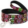 Buckle-Down Dog Leash Six Sugar Skulls Multi Color 6 Feet Long 10 Inch Wide