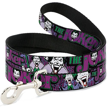 Buckle-Down Dog Leash 6FEET Joker Face Logo Spades Black Green Purple