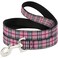 Buckle-Down Dog Leash Plaid Pink 6 Feet Long 10 Inch Wide