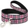 Buckle-Down Dog Leash Plaid Pink 6 Feet Long 10 Inch Wide