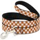 Buckle-Down Dog Leash Checker White Tn Orange 6 Feet Long 10 Inch Wide