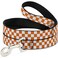 Buckle-Down Dog Leash Checker White Tn Orange 6 Feet Long 10 Inch Wide
