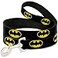 Buckle-Down Dog Leash Batman Shield Black Yellow 6 Feet Long 05 Inch Wide