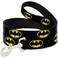 Buckle-Down Dog Leash Batman Shield Black Yellow 6 Feet Long 05 Inch Wide