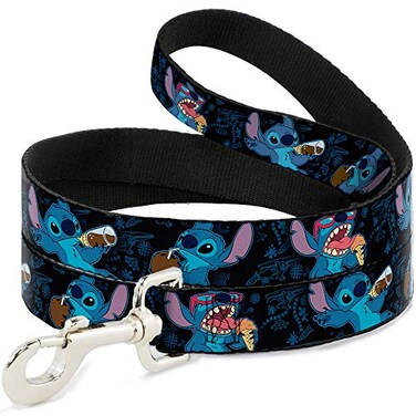 Buckle-Down BuckleDown Pet Leash Stitch Snacking Poses BlackBlue 6 Feet Long 15 Wide
