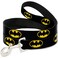 Buckle-Down Dog Leash Batman Shield Black Yellow 6 Feet Long 15 Inch Wide
