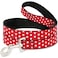 Buckle-Down Dog Leash Minnie Mouse Polka Dot Mini Silhouette Red White 6 Feet Long 15 Inch Wide