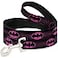Buckle-Down BuckleDown Dog Leash Batman Shield Chainlink Black Hot Pink 6 Feet Long 15 Inch Wide Multicolor DL6FTWBM163W