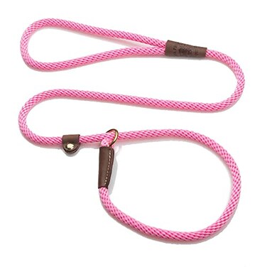 Mendota Pet Slip Leash Dog Lead and Collar Combo Made in The USA Pink 38 in x 4 ft for SmallMedium Breeds