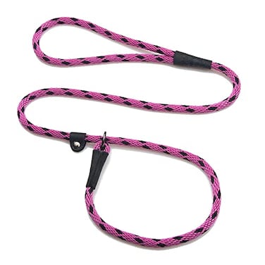 Mendota Pet Slip Leash Dog Lead and Collar Combo Made in The USA Black Ice Raspberry 38 in x 4 ft for SmallMedium Breeds