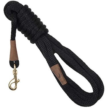 Mendota Pet Long Snap Leash Dog Training Lead Made in The USA Black 38 in x 15 ft