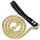 iDofas Gold Dog Chain Leash Width 12MM Gold Stainless Steel Cuban Link Dog Leash with Leather Handle for Dogs Collar Chains3ft