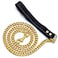 iDofas Gold Dog Chain Leash Width 12MM Gold Stainless Steel Cuban Link Dog Leash with Leather Handle for Dogs Collar Chains3ft