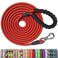 NTR Heavy Duty Dog Leash 15FT Training Leash with Swivel Lockable Hook Padded Handle and Highly Reflective Threads Dog Lead for Walking Hunting Camping Backyard for Small Medium Large Dog Red