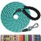NTR 20FT Training Leash for Dogs Reflective Nylon Rope with Swivel Lockable Hook and Comfortable Handle Suitable for Small to Large Dogs Teal