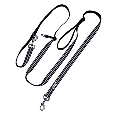 4GUYS Total Control MultiFunction HandsFree Dog Leash Easy Control for Large and Medium Dogs No Pull Harness Hiking Walking Running Safety Reflective Leash at Nighttime