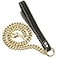 PRADOG Chain Dog Leash Metal Chew Proof 15MM Heavy Duty Pet Leash Chain with Leather Padded Handle for Large Medium Small DogsTotally Length of 3ft Gold