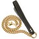PRADOG Chain Dog Leash Metal Chew Proof 15MM Heavy Duty Pet Leash Chain with Leather Padded Handle for Large Medium Small DogsTotally Length of 3ft Gold