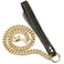 PRADOG Chain Dog Leash Metal Chew Proof 15MM Heavy Duty Pet Leash Chain with Leather Padded Handle for Large Medium Small DogsTotally Length of 3ft Gold