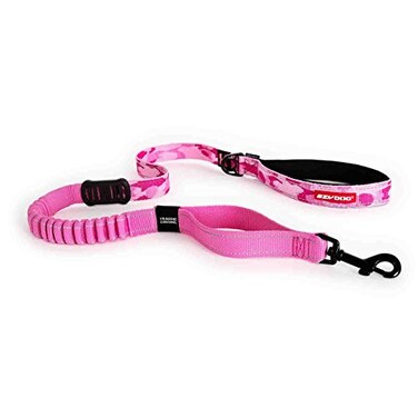 EzyDog Zero Shock Dog Leash Shock Absorbing Bungee Leash for Dogs that Pull or Excite Dual Handle and Reflective for Large Medium or Small Dogs 48Inch Pink Camo