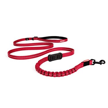 EzyDog Zero Shock LITE Dog Leash Shock Absorbing Bungee Leash for Dogs that Pull or Excite Dual Handle and Reflective for Medium or Small Dogs 72 Red